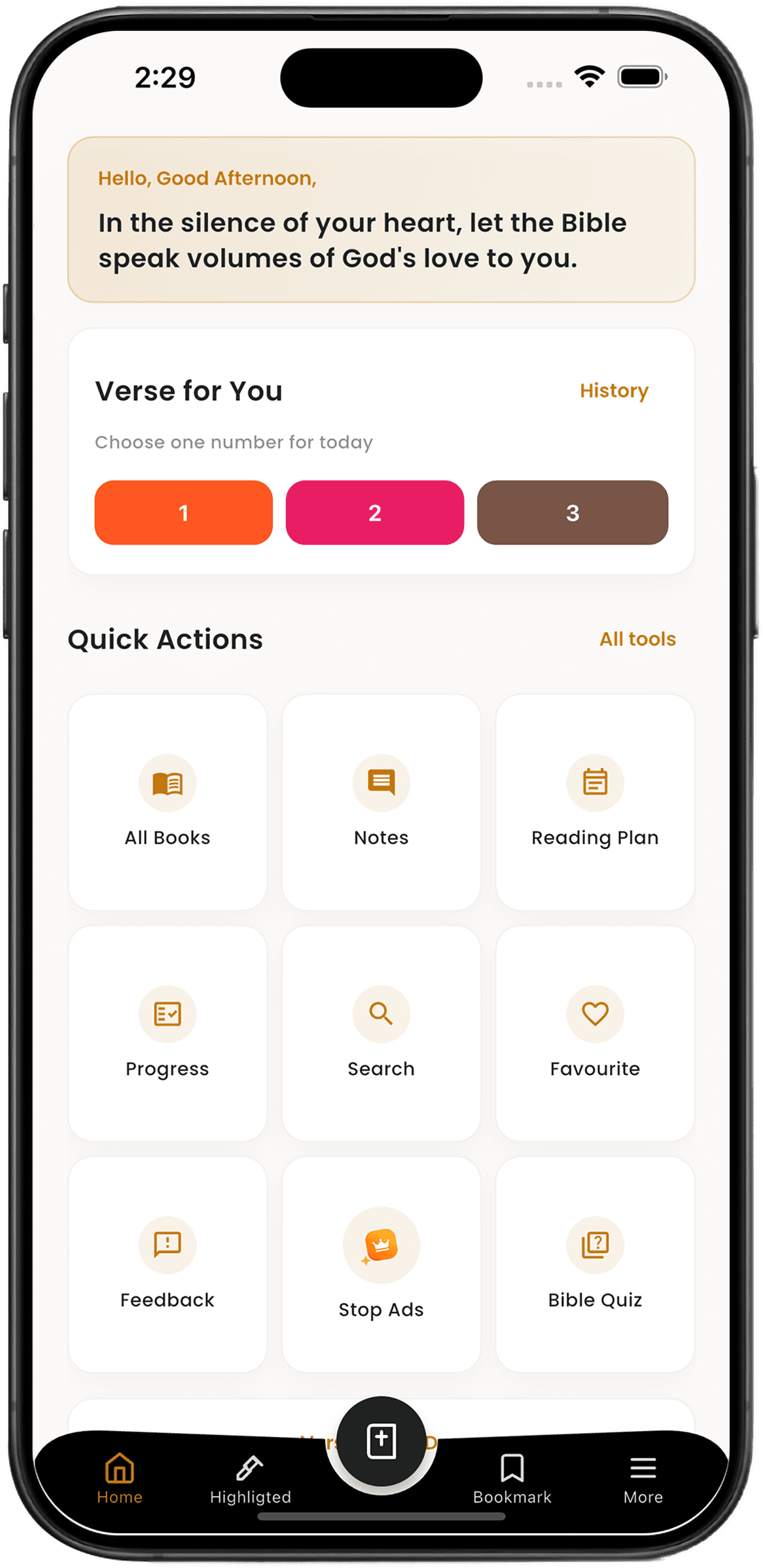 Multiversion Bible app shown inside an iPhone frame